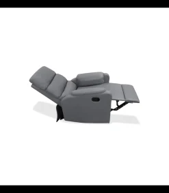 Sillón relax manual Eva tapizado gris, 71cm(Ancho) 93cm (Fondo) 106cm(Alto)