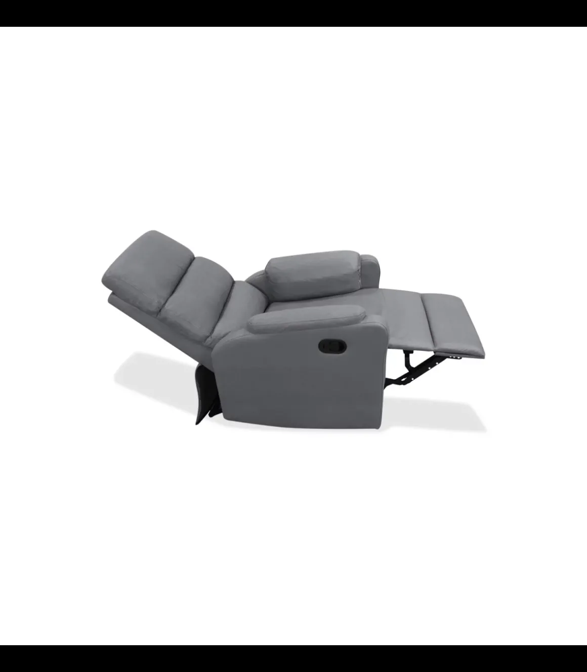 Sillón relax manual Eva tapizado gris, 71cm(Ancho) 93cm (Fondo) 106cm(Alto)