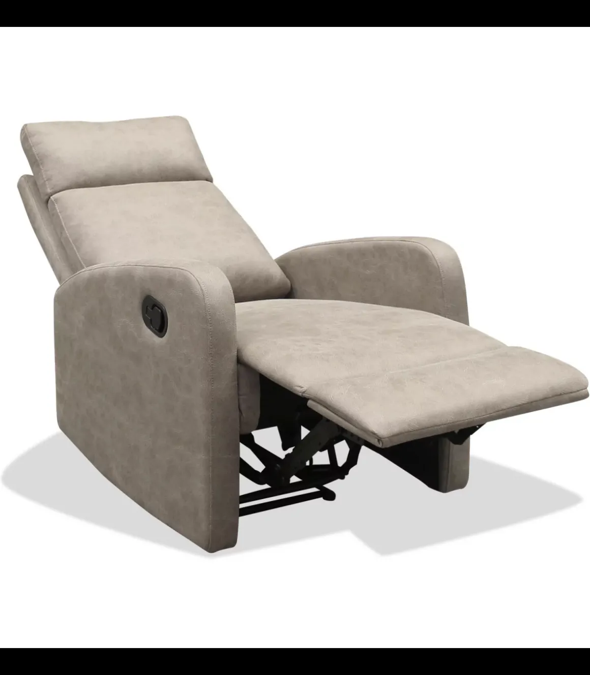 Sillón relax manual Giulia tapizado en tela cemento, 101cm(alto) 70cm(ancho) 80cm(fondo)