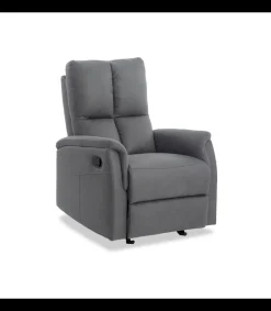 Sillón relax manual Guadalix tapizado gris, 80cm(Ancho) 94cm (Fondo) 102cm(Alto)