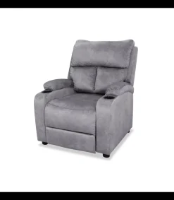 Sillón relax manual Laura tapizado gris, 76cm(Ancho) 98cm (Fondo) 98cm(Alto)
