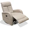 Sillón relax manual Martina tapizado en tela cemento. 101cm(alto) 70cm(ancho) 80cm(fondo)