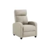 Sillón relax manual Martinica tapizado en tela beige. 100cm(alto) 67cm(ancho) 84cm(fondo)