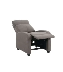 Sillón relax manual Martinica tapizado en tela gris. 100cm(alto) 67cm(ancho) 84cm(fondo)