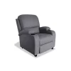 Sillón relax manual Siesta tapizado gris, 75cm(Ancho) 85cm (Fondo) 98cm(Alto)
