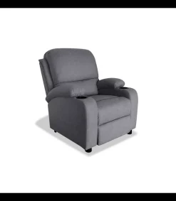 Sillón relax manual Siesta tapizado gris, 75cm(Ancho) 85cm (Fondo) 98cm(Alto)