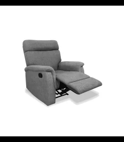 Sillón relax manual Texas tapizado gris, 82cm(Ancho) 96cm(Fondo) 102cm(Alto)