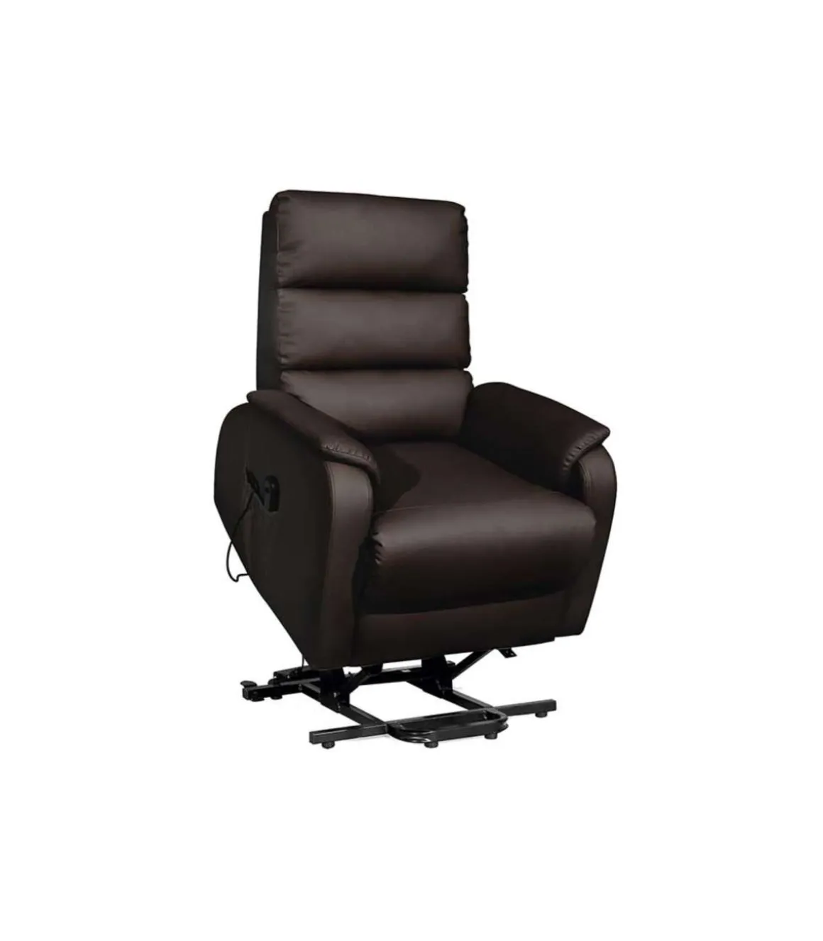 Sillón Relax Varsovia con función levantapersonas tapizado en polipiel marrón chocolate, 71cm(ancho) 102(Alto) 96cm( Fondo)