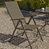 Sillón-tumbona plegable acero/textilen Macao-5 bronce, 100cm(alto) 58cm(ancho) 62/98cm(fondo)