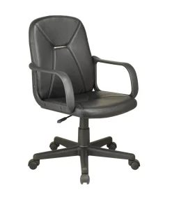 Sillon giratorio Genesis en simil piel negro, 100-110 cm(alto)62 cm(ancho)62 cm(largo)