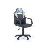 Sillon giratorio Xtr Junior Cosmic regulable en altura en símil piel negro/azul, 98-108 cm(alto)60 cm(ancho)60 cm(largo)
