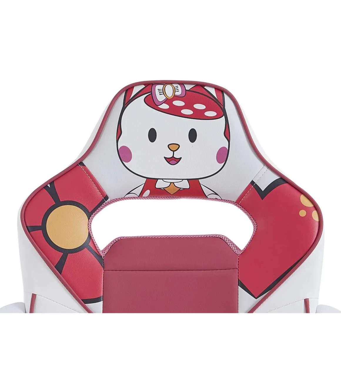 Sillon giratorio Xtr Junior Mina regulable en altura en símil piel blanco/rosa, 98-108 cm(alto)60 cm(ancho)60 cm(largo)