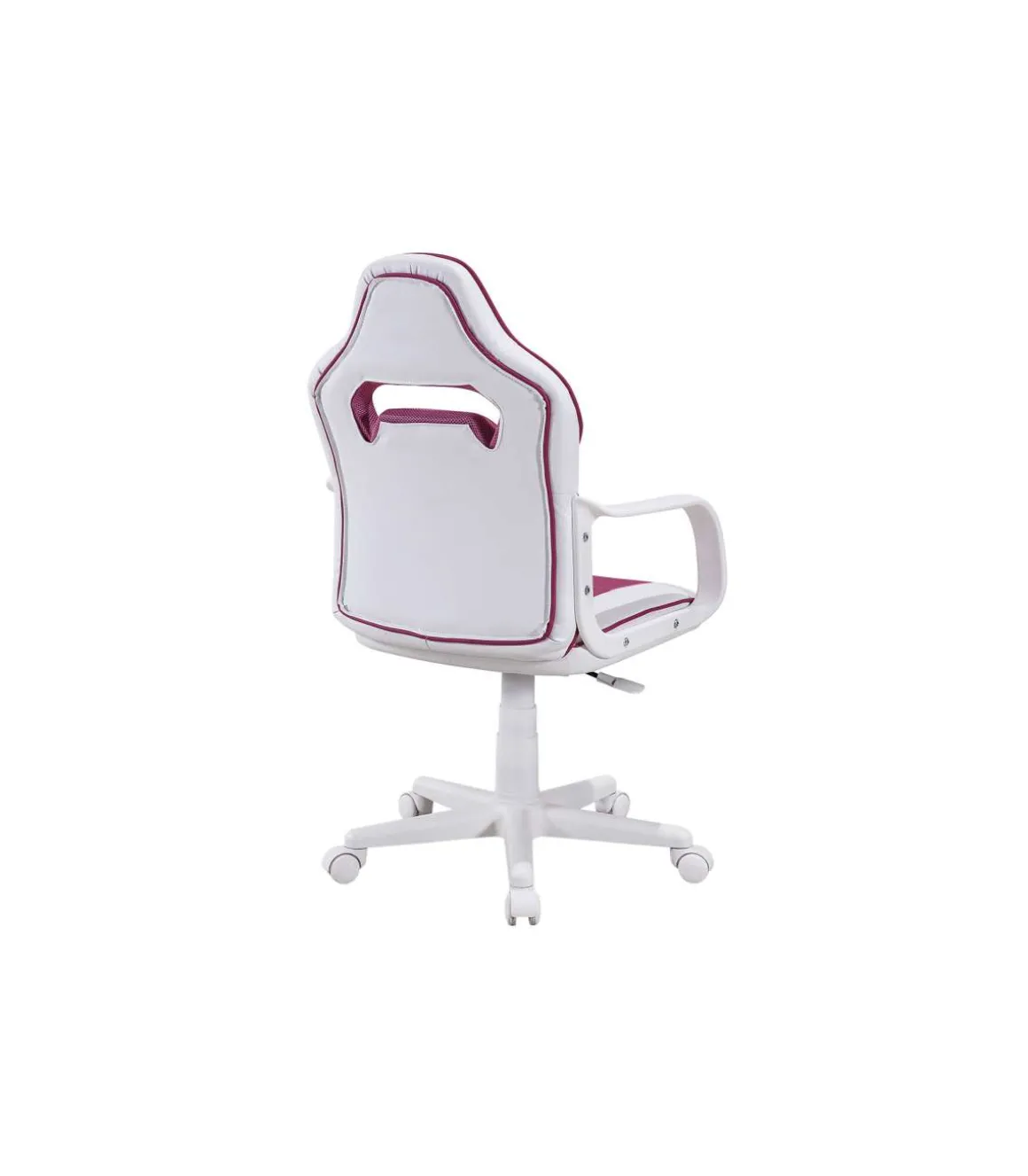 Sillon giratorio Xtr Junior Mina regulable en altura en símil piel blanco/rosa, 98-108 cm(alto)60 cm(ancho)60 cm(largo)