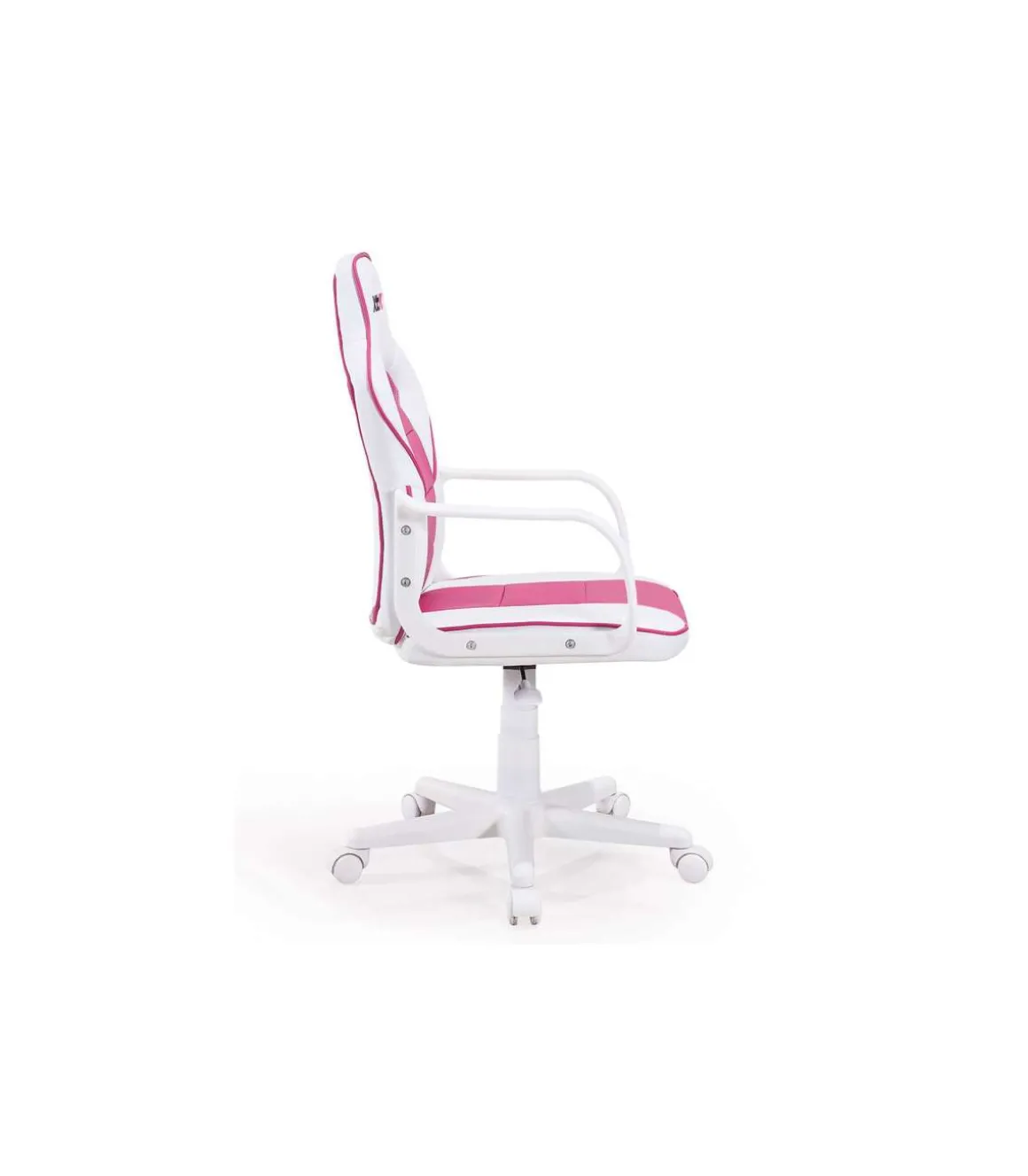 Sillon giratorio Xtr Junior regulable en altura en símil piel blanco/rosa, 98-108 cm(alto)60 cm(ancho)60 cm(largo)