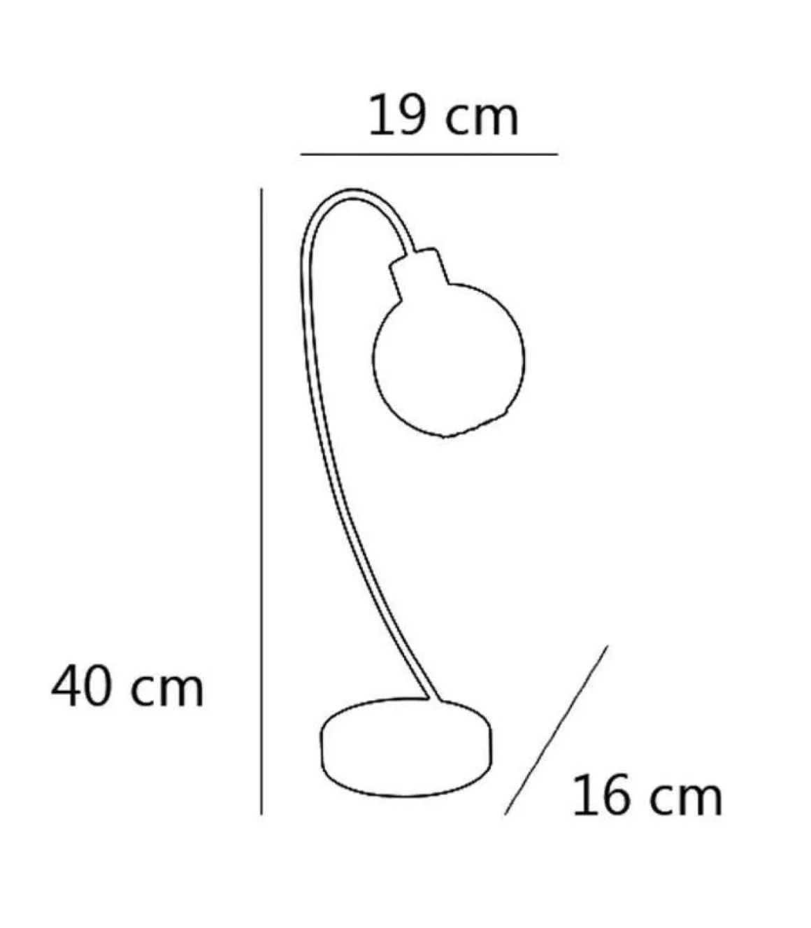 Sobremesa Menta acabado en cromo 40 cm(alto) 16 cm(ancho) 19 cm(largo)