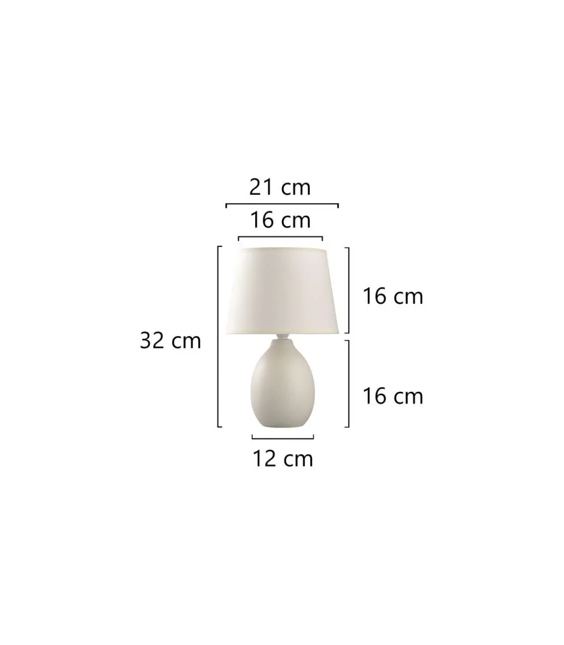 Sobremesa modelo Preston acabado beige, 33cm(alto) 21cm(ancho) 21cm(fondo.
