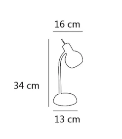 Sobremesa Vera niquel satinado 34 cm(alto)13 cm(ancho)16 cm(largo)