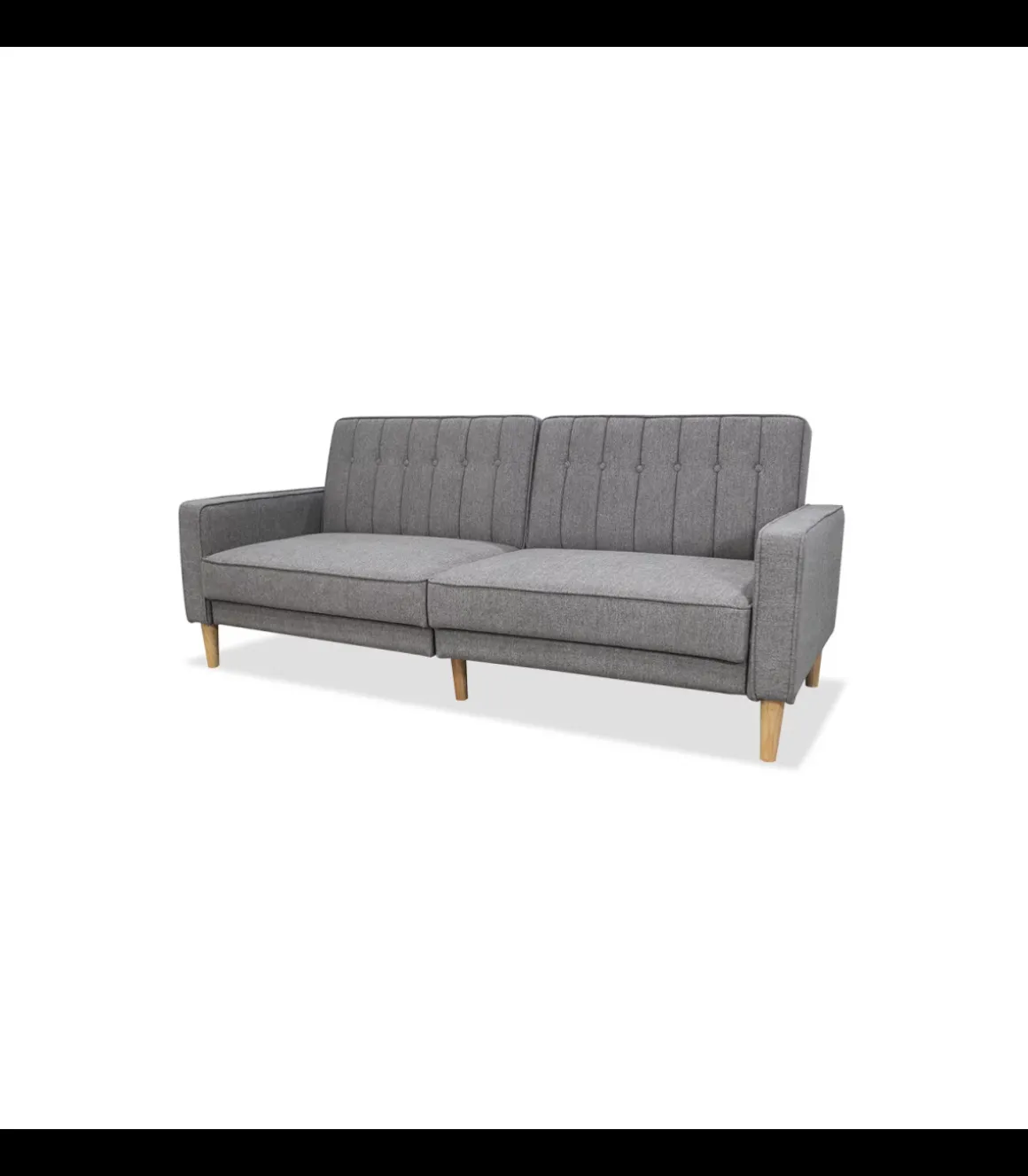 Sofá cama clic clac modelo Neo Nordic tapizado gris oscuro, 220cm(ancho) 90cm(altura) 98cm(fondo).