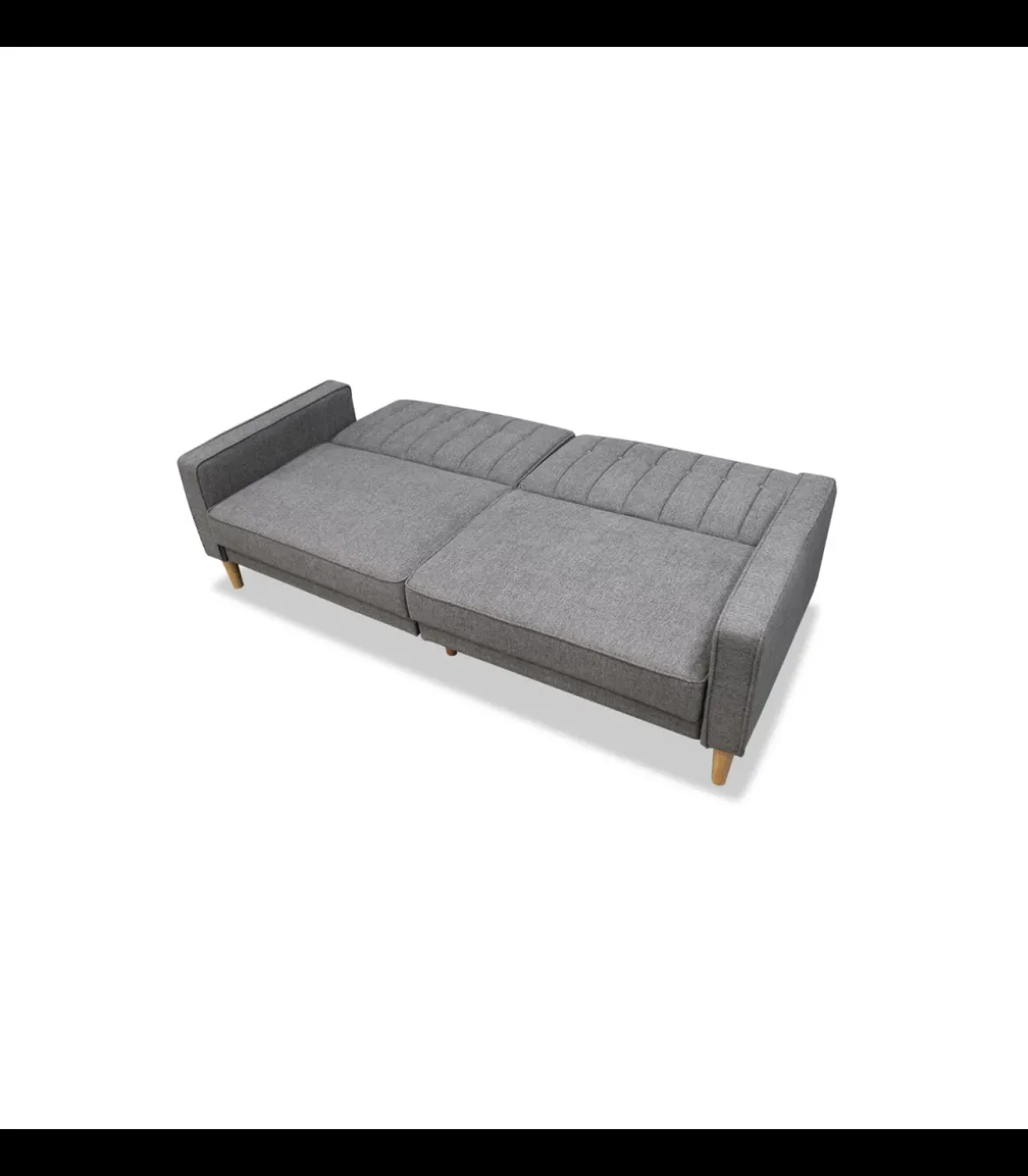 Sofá cama clic clac modelo Neo Nordic tapizado gris oscuro, 220cm(ancho) 90cm(altura) 98cm(fondo).