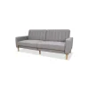 Sofá cama clic clac modelo Neo Nordic tapizado gris claro, 220cm(ancho) 90cm(altura) 98cm(fondo).
