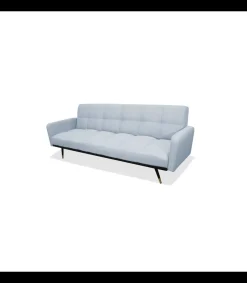Sofá cama clic clac modelo Oslo tapizado azul claro, 196cm(ancho) 75cm(altura) 84cm(fondo).