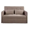 Sofá cama Curvo acabado marrón jaspeado. 92cm (alto) 131cm(ancho) 94cm(fondo)