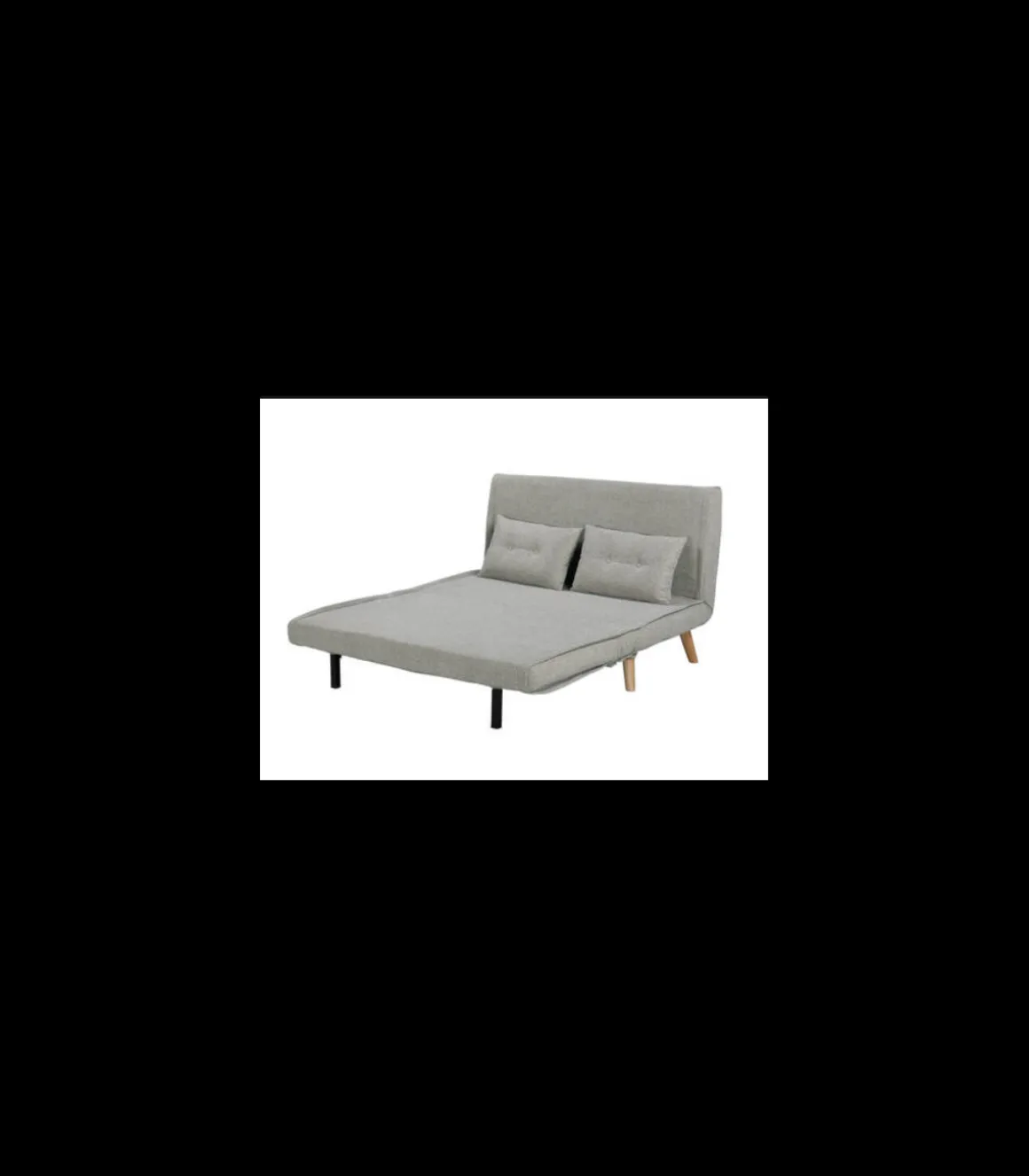 Sofá cama Ensueño en tela gris. 130cm(ancho) 78cm(fondo) 82cm (alto)