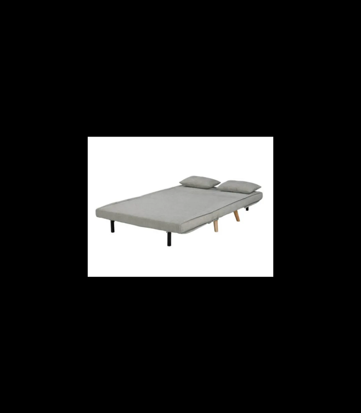 Sofá cama Ensueño en tela gris. 130cm(ancho) 78cm(fondo) 82cm (alto)
