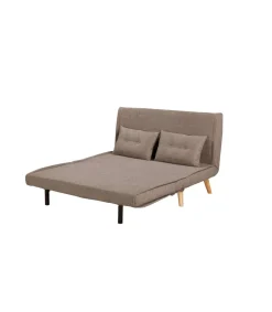 Sofá cama Ensueño en tela marrón jaspeado. 130cm(ancho) 78cm(fondo) 82cm (alto)