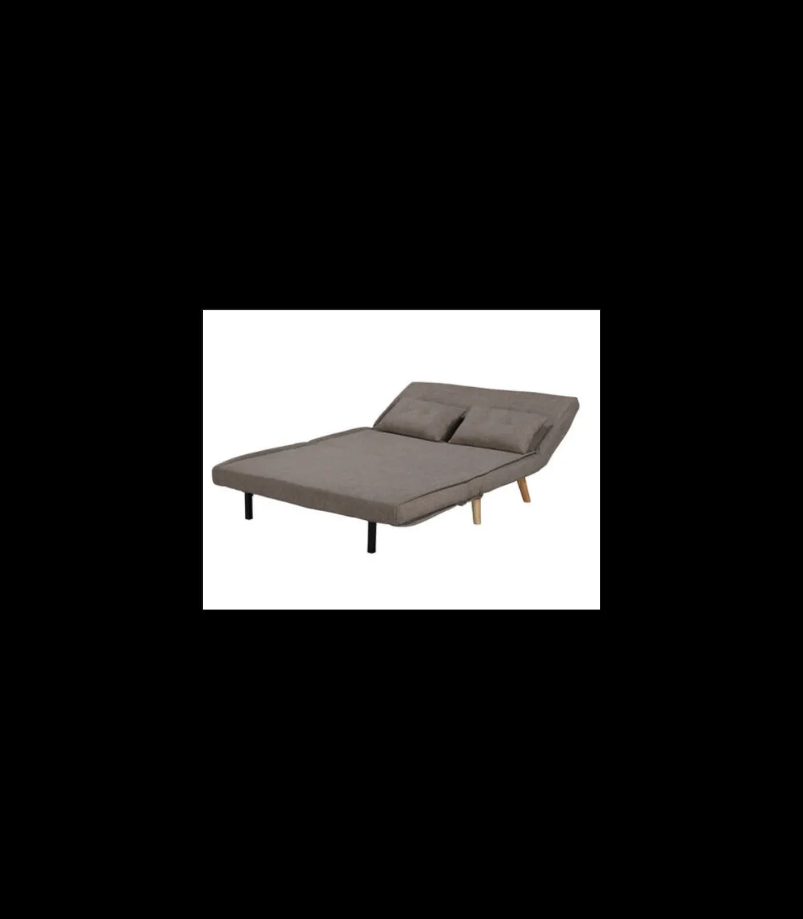 Sofá cama Ensueño en tela marrón jaspeado. 130cm(ancho) 78cm(fondo) 82cm (alto)