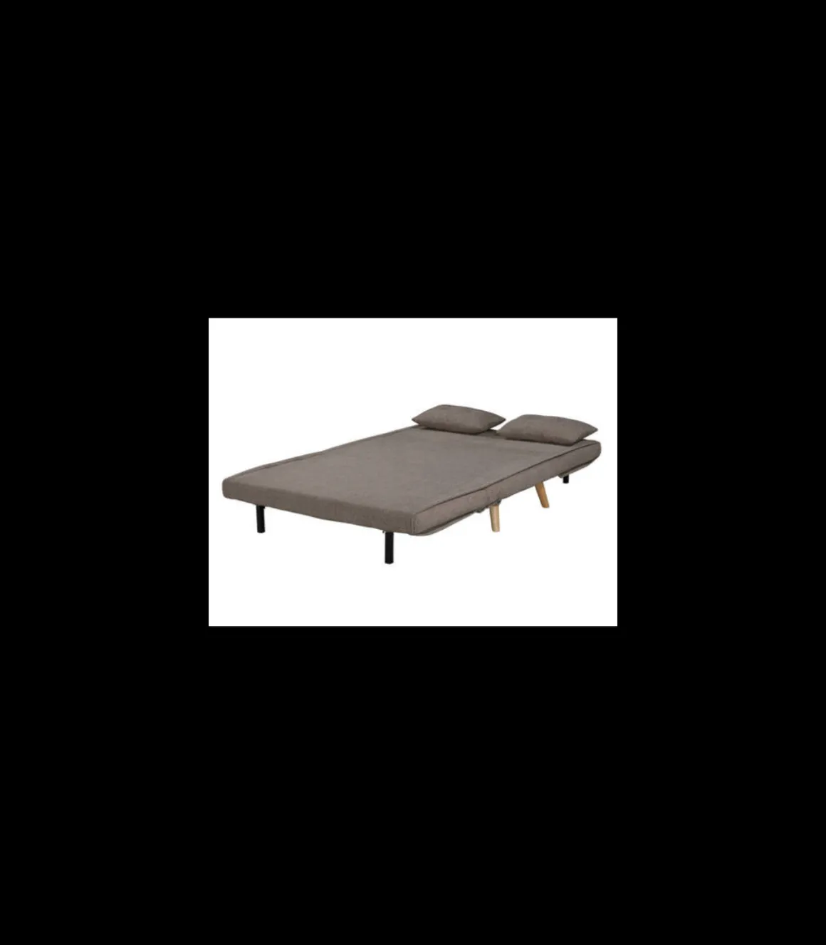 Sofá cama Ensueño en tela marrón jaspeado. 130cm(ancho) 78cm(fondo) 82cm (alto)