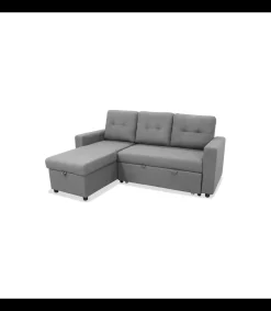 Sofá Chaiselongue cama Benidorm tapizado gris, 200cm(ancho) 150cm(fondo) 90cm(altura).