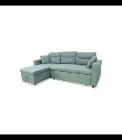 Sofá Chaiselongue cama Rivas tapizado verde, 223cm(ancho) 145cm(fondo) 102cm(altura).
