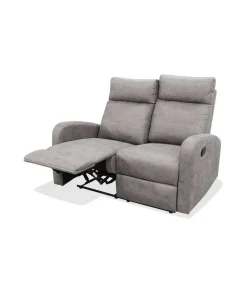 Sofá dos plazas relax con palanca Giulia tapizado textil cemento, 126cm(Ancho) 90cm(Fondo) 101cm(Alto)