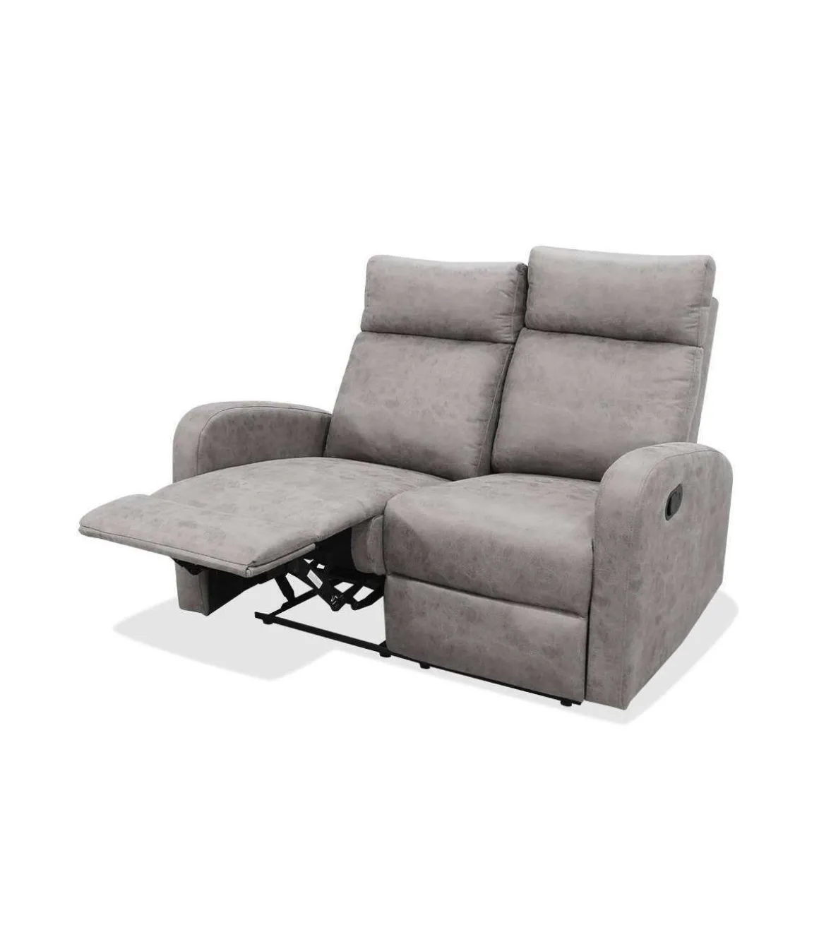 Sofá dos plazas relax con palanca Giulia tapizado textil cemento, 126cm(Ancho) 90cm(Fondo) 101cm(Alto)