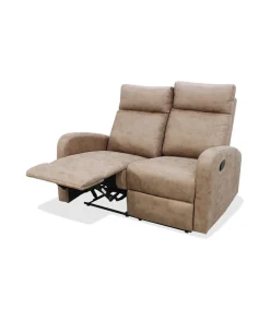 Sofá dos plazas relax con palanca Giulia tapizado textil piedra, 126cm(Ancho) 90cm(Fondo) 101cm(Alto)