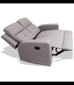 Sofá dos plazas relax con palanca Nadal tapizado textil cemento, 136cm(Ancho) 90cm(Fondo) 102cm(Alto)