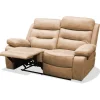Sofá dos plazas relax con palanca Genova XL tapizado textil camel, 155cm(Ancho) 90cm(Fondo) 101cm(Alto)