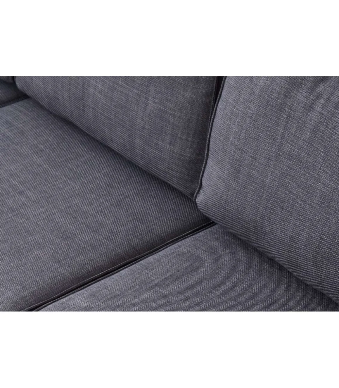 Sofá modular con brazos 3 plazas MOU tapizado en tejido gris, 276cm(ancho) 93cm(altura) 93cm(fondo).