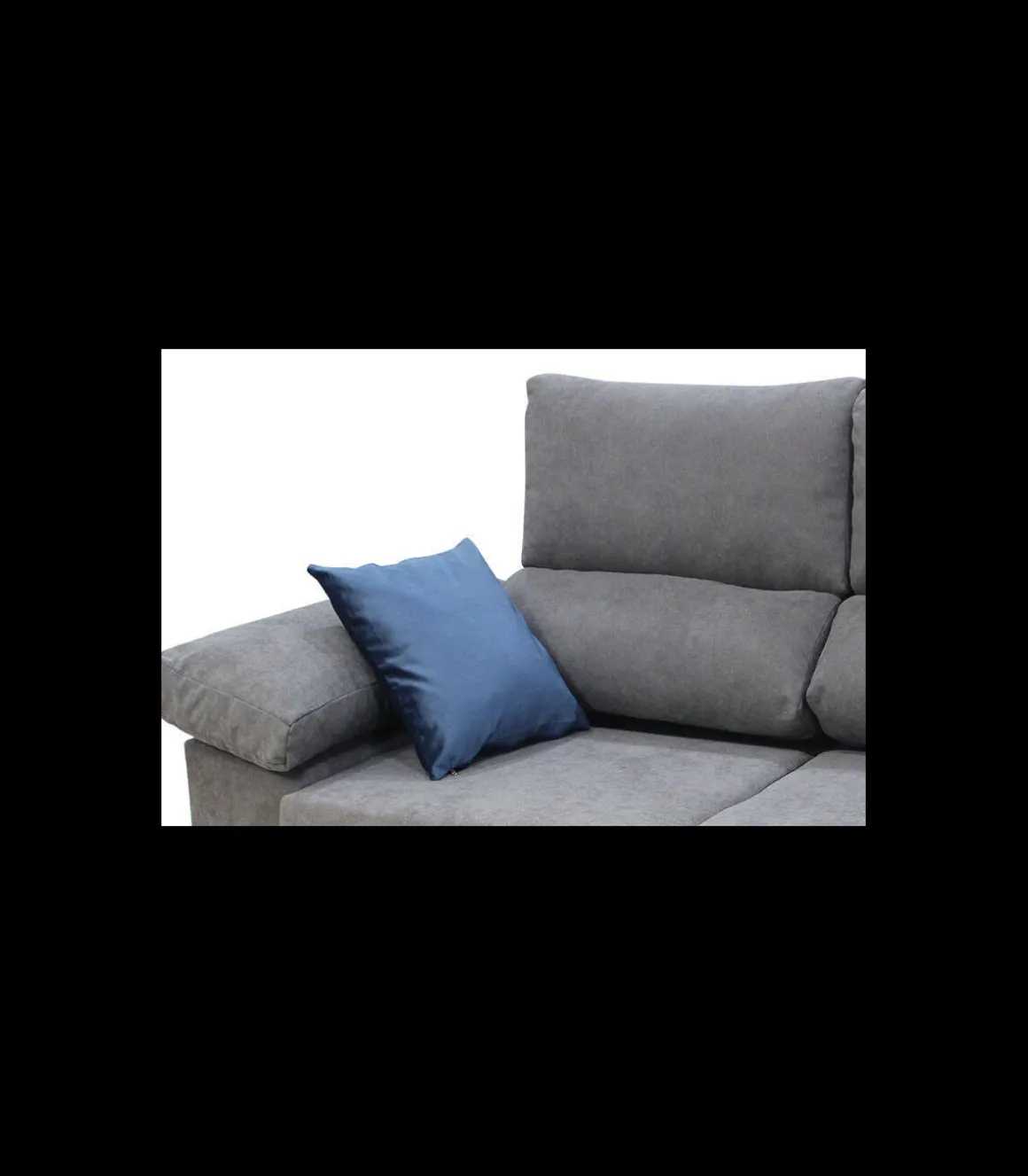 Sofá tres plazas Alvaro tapizado gris, 190 cm (Ancho) x 88 cm (Fondo) x 97 cm (Alto)