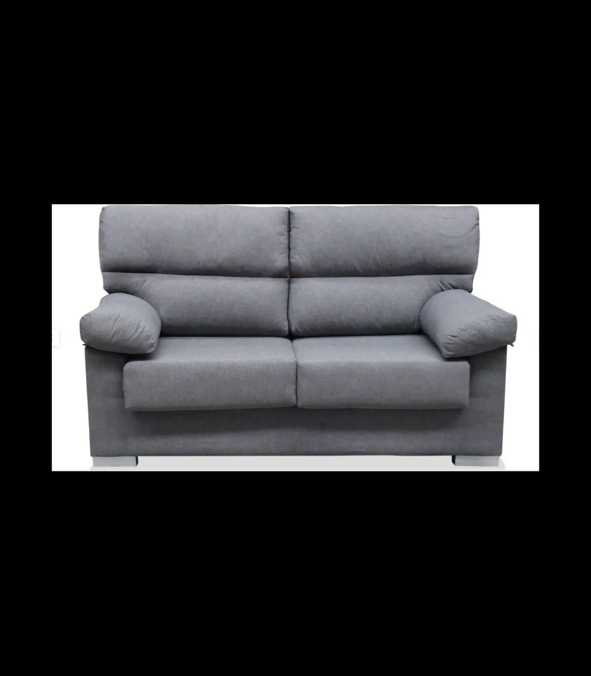 Sofá tres plazas Asdrúbal tapizado gris, 180 cm (Ancho) x 88 cm (Fondo) x 97 cm (Alto)