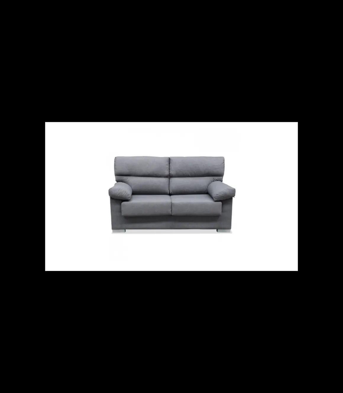 Sofá tres plazas Asdrúbal tapizado gris, 180 cm (Ancho) x 88 cm (Fondo) x 97 cm (Alto)