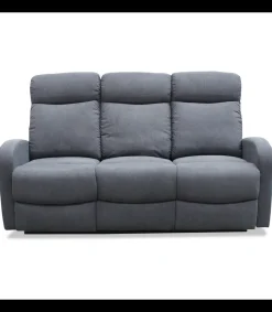 Sofá tres plazas relax con palanca Cordoba tapizado textil gris, 180cm(Ancho) 90cm(Fondo) 103cm(Alto)