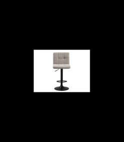 Taburete Spazio elevable a gas con asiento tapizado en tela beige. 44.5 cm(ancho ) 92-113 cm(altura) 48 cm(fondo)