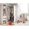 Vestidor de rincón-lineal Reus con estantes y cajón en blanco, 187cm(alto) 137cm(ancho) 80.5cm(fondo)