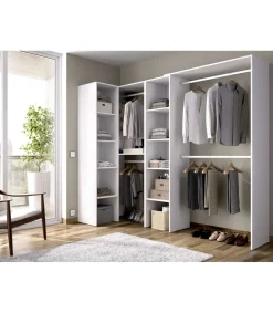 Vestidor de rincón Luz 2 color Blanco 228cm (ancho) 79.4 cm (fondo) 187 cm (alto)