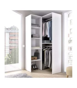 Vestidor de rincón Sol color Blanco 79.4cm (ancho) 88.4 cm (fondo) 185.5 cm (alto)