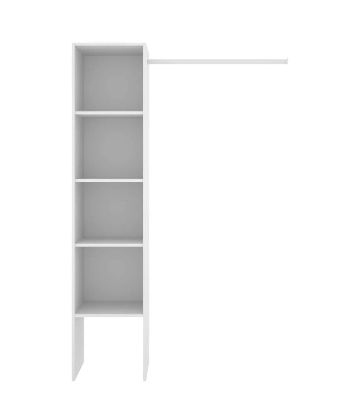 Vestidor Reus con estantes y barra de colgar en blanco, 185cm(alto) 138cm(ancho) 40cm(fondo)