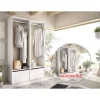 Vestidor Reus 2 zapateros, trasera reversible en blanco/natural, 205cm(alto) 120cm(ancho) 45cm(fondo)