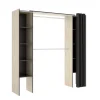 Vestidor Siles para dormitorio con cortina y baldas en natural-grafito 205-203 cm(alto)180 cm(ancho)50 cm(fondo)